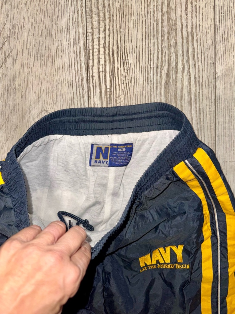 Vintage US. NAVY PHYSICAL TRAINING UNIFORM PANTS track suit lined military M - Picture 5 of 6